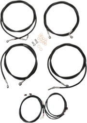 LA Choppers Complete Plug-and-Play Cable Kit Black Clear-Coated Alternate Length Braided Brake Line Clutch Line Black| Clear-Coated| Natural #LA-8054KT3-13B