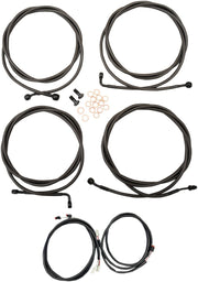 LA Choppers Complete Plug-and-Play Cable Kit Midnight Black Clear-Coated Alternate Length Braided Brake Line Clutch Line Black| Clear-Coated| Natural #LA-8054KT3-16M