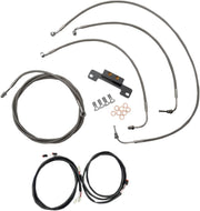 LA Choppers Complete Plug-and-Play Cable Kit Clear-Coated Natural Silver Alternate Length Braided Brake Line Clutch Line