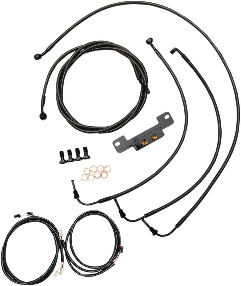 LA Choppers Complete Plug-and-Play Cable Kit Midnight Black Clear-Coated Alternate Length Braided Brake Line Clutch Line Black| Clear-Coated| Natural #LA-8055KT3-13M