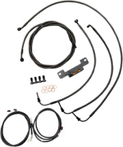LA Choppers Complete Plug-and-Play Cable Kit Midnight Black Clear-Coated Alternate Length Braided Brake Line Clutch Line Black| Clear-Coated| Natural