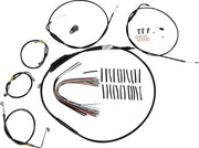 Burly Brand Control Kit for Early Touring Bikes with Bagger Bar Handlebars Complete Cable Kit Black Alternate Length Brake Line Clutch Line