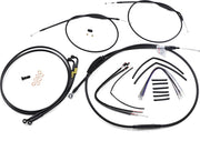 Burly Brand 12 Inch Apehanger Cable/Line Kit in Black For 2008-2017 Dyna Non ABS Dual Disc