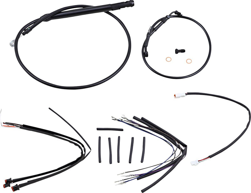 Burly Brand Complete Black Vinyl Handlebar Cable/Brake Line Kit for Ape Hanger Handlebars #B30-1254