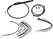 Burly Brand Complete Black Vinyl Handlebar Cable/Brake Line Kit for Ape Hanger Handlebars #B30-1259