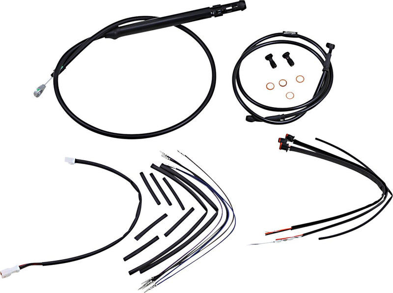 Burly Brand Complete Black Vinyl Handlebar Cable/Brake Line Kit for Ape Hanger Handlebars #B30-1259