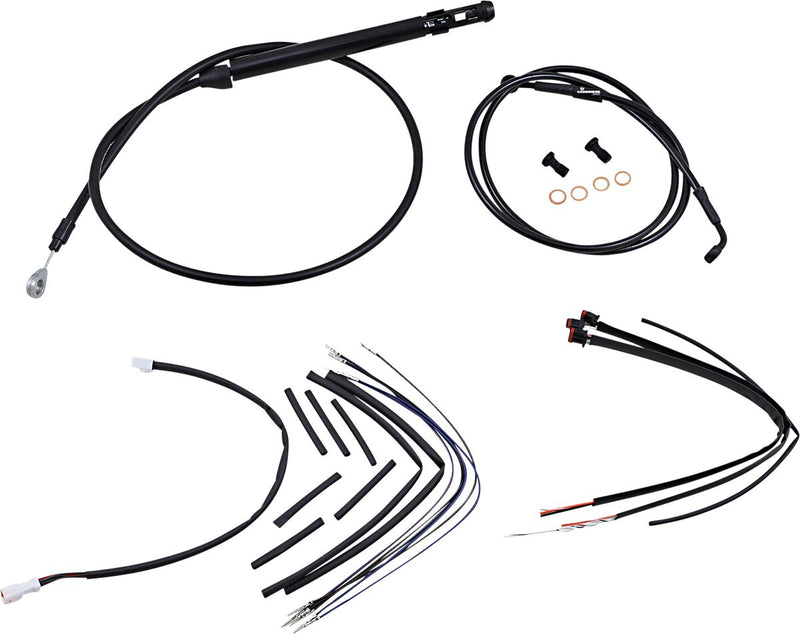 Burly Brand Complete Black Vinyl Handlebar Cable/Brake Line Kit for Ape Hanger Handlebars #B30-1261