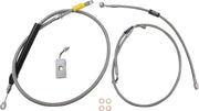 LA Choppers Standard Stainless Braided Handlebar Cable/Brake Line Kit Cable Kit Clear-Coated Natural Silver Alternate Length Clutch Line #LA-8155KT-16