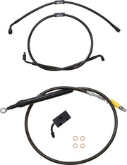LA Choppers Standard Midnight Braided Handlebar Cable/Brake Line Kit Cable Kit Black Clear-Coated Alternate Length Clutch Line #LA-8155KT-16M