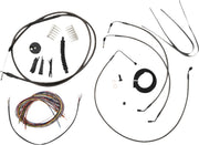 LA Choppers Complete Midnight Braided Handlebar Cable/Brake Line Kit Cable Kit Black Clear-Coated Alternate Length Clutch Line Black| Clear-Coated| Natural #LA-8155KT2-13M