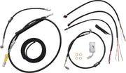 LA Choppers Complete Black Vinyl Braided Handlebar Cable/Brake Line Kit Cable Kit Clear-Coated Alternate Length Clutch Line Black| Clear-Coated| Natural #LA-8155KT2-16B