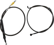 LA Choppers Complete Midnight Braided Handlebar Cable/Brake Line Kit Cable Kit Black Clear-Coated Alternate Length Clutch Line Black| Clear-Coated| Natural #LA-8156KT2-16M