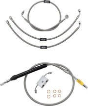 LA Choppers Standard Stainless Braided Handlebar Cable/Brake Line Kit Cable Kit Clear-Coated Natural Silver Alternate Length Clutch Line #LA-8157KT-13