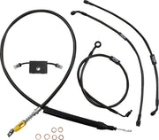 LA Choppers Standard Midnight Braided Handlebar Cable/Brake Line Kit Cable Kit Black Clear-Coated Alternate Length Clutch Line #LA-8157KT-13M