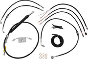 LA Choppers Complete Black Vinyl Braided Handlebar Cable/Brake Line Kit Cable Kit Clear-Coated Alternate Length Clutch Line Black| Clear-Coated| Natural #LA-8157KT2-13B