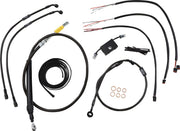 LA Choppers Complete Midnight Braided Handlebar Cable/Brake Line Kit Cable Kit Black Clear-Coated Alternate Length Clutch Line Black| Clear-Coated| Natural #LA-8157KT2-13M