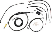 LA Choppers Complete Midnight Braided Handlebar Cable/Brake Line Kit Cable Kit Black Clear-Coated Alternate Length Clutch Line Black| Clear-Coated| Natural