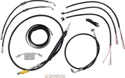LA Choppers Complete Black Vinyl Braided Handlebar Cable/Brake Line Kit Cable Kit Clear-Coated Alternate Length Clutch Line Black| Clear-Coated| Natural
