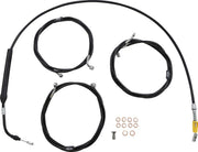 LA Choppers Standard Black Vinyl Handlebar Cable/Brake Line Kit Cable Kit Natural Alternate Length Braided Clutch Line