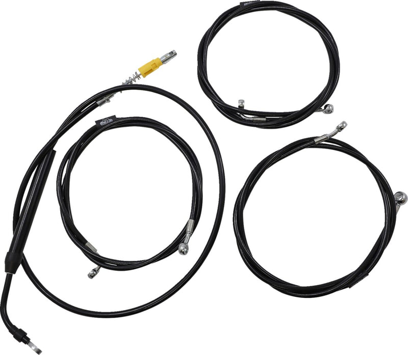 LA Choppers Standard Black Vinyl Handlebar Cable/Brake Line Kit Cable Kit Natural Alternate Length Braided Clutch Line #LA-8056KT-16B