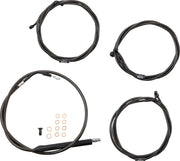 LA Choppers Standard Midnight Braided Handlebar Cable/Brake Line Kit Cable Kit Black Clear-Coated Alternate Length Clutch Line #LA-8056KT-16M