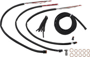 LA Choppers Complete Black Vinyl Braided Handlebar Cable/Brake Line Kit Cable Kit Clear-Coated Alternate Length Clutch Line Black| Clear-Coated| Natural #LA-8056KT2-13B
