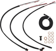 LA Choppers Complete Midnight Braided Handlebar Cable/Brake Line Kit Cable Kit Black Clear-Coated Alternate Length Clutch Line Black| Clear-Coated| Natural #LA-8056KT2-13M