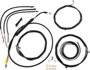 LA Choppers Complete Black Vinyl Braided Handlebar Cable/Brake Line Kit Cable Kit Clear-Coated Alternate Length Clutch Line Black| Clear-Coated| Natural #LA-8056KT2-19B
