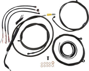 LA Choppers Complete Midnight Braided Handlebar Cable/Brake Line Kit Cable Kit Black Clear-Coated Alternate Length Clutch Line Black| Clear-Coated| Natural