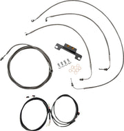 LA Choppers Complete Plug-and-Play Cable Kit Clear-Coated Natural Silver Braided Plug-N-Play Brake Line Clutch Line #LA-8056KT3-08