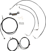 LA Choppers Complete Plug-and-Play Cable Kit Black Clear-Coated Braided Plug-N-Play Brake Line Clutch Line Black| Clear-Coated| Natural #LA-8056KT3-08B