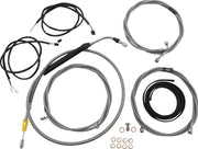 LA Choppers Complete Plug-and-Play Cable Kit Clear-Coated Natural Silver Alternate Length Braided Brake Line Clutch Line #LA-8056KT3-16