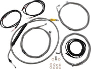 LA Choppers Complete Plug-and-Play Cable Kit Clear-Coated Natural Silver Alternate Length Braided Brake Line Clutch Line