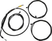 LA Choppers Complete Plug-and-Play Cable Kit Midnight Black Clear-Coated Alternate Length Braided Brake Line Clutch Line Black| Clear-Coated| Natural #LA-8056KT3-19M
