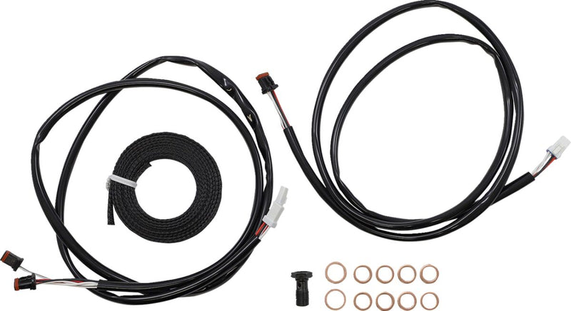 LA Choppers Complete Plug-and-Play Cable Kit Midnight Black Clear-Coated Alternate Length Braided Brake Line Clutch Line Black| Clear-Coated| Natural #LA-8056KT3-19M