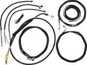 LA Choppers Complete Black Vinyl Braided Handlebar Cable/Brake Line Kit Cable Kit Clear-Coated Alternate Length Clutch Line Black| Clear-Coated| Natural #LA-8058KT2-16B