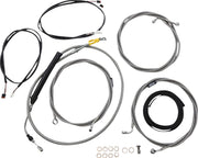 LA Choppers Complete Plug-and-Play Cable Kit Clear-Coated Natural Silver Alternate Length Braided Brake Line Clutch Line #LA-8058KT3-13
