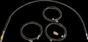 LA Choppers Standard Black Vinyl Handlebar Cable/Brake Line Kit Cable Kit Natural Braided Clutch Line Black| Natural #LA-8059KT-08B