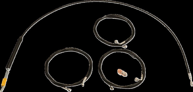 LA Choppers Standard Black Vinyl Handlebar Cable/Brake Line Kit Cable Kit Natural Braided Clutch Line Black| Natural #LA-8059KT-08B