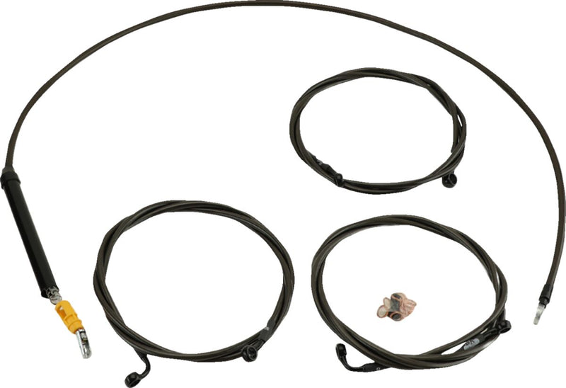 LA Choppers Standard Midnight Braided Handlebar Cable/Brake Line Kit for 2023-2025 Harley-Davidson Cable Kit Black Clear-Coated Alternate Length Cl... #LA-8059KT-13M
