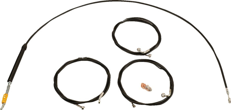 LA Choppers Standard Black Vinyl Handlebar Cable/Brake Line Kit Cable Kit Natural Alternate Length Braided Clutch Line Black| Natural