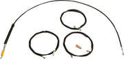 LA Choppers Standard Black Vinyl Handlebar Cable/Brake Line Kit Cable Kit Natural Braided Clutch Line Black| Natural #LA-8059KT-19B