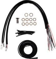 LA Choppers Complete Stainless Braided Handlebar Cable/Brake Line Kit Cable Kit Clear-Coated Natural Silver Clutch Line #LA-8059KT2-08
