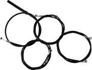 LA Choppers Complete Black Vinyl Braided Handlebar Cable/Brake Line Kit Cable Kit Clear-Coated Clutch Line Black| Clear-Coated| Natural