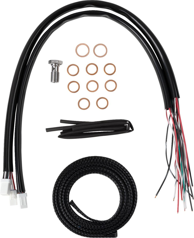 LA Choppers Complete Black Vinyl Braided Handlebar Cable/Brake Line Kit Cable Kit Clear-Coated Clutch Line Each