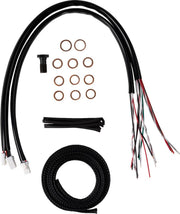 LA Choppers Complete Midnight Braided Handlebar Cable/Brake Line Kit Cable Kit Black Clear-Coated Clutch Line Black| Clear-Coated| Natural #LA-8059KT2-08M