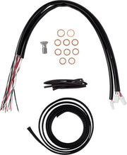 LA Choppers Complete Stainless Braided Handlebar Cable/Brake Line Kit Cable Kit Clear-Coated Natural Silver Alternate Length Clutch Line Each