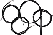 LA Choppers Complete Black Vinyl Braided Handlebar Cable/Brake Line Kit Cable Kit Clear-Coated Alternate Length Clutch Line Black| Clear-Coated| Natural #LA-8059KT2-13B