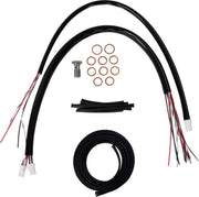 LA Choppers Complete Black Vinyl Braided Handlebar Cable/Brake Line Kit Cable Kit Clear-Coated Alternate Length Clutch Line Black| Clear-Coated| Natural #LA-8059KT2-13B