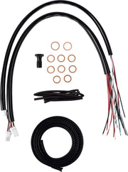LA Choppers Complete Midnight Braided Handlebar Cable/Brake Line Kit Cable Kit Black Clear-Coated Alternate Length Clutch Line Each